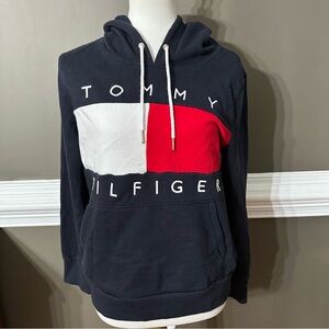 Tommy Hilfiger Women’s  Navy Blue White and Red Hoodie size L